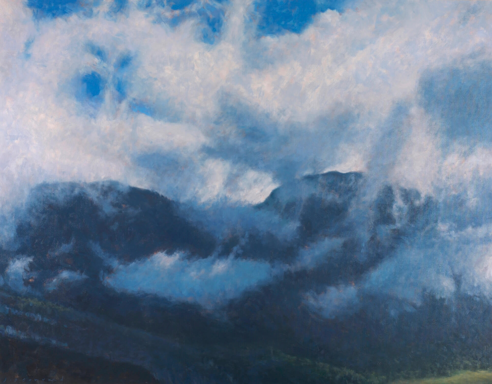 Montagnes et nuages IV - huile sur toile - 114 x 146 cm