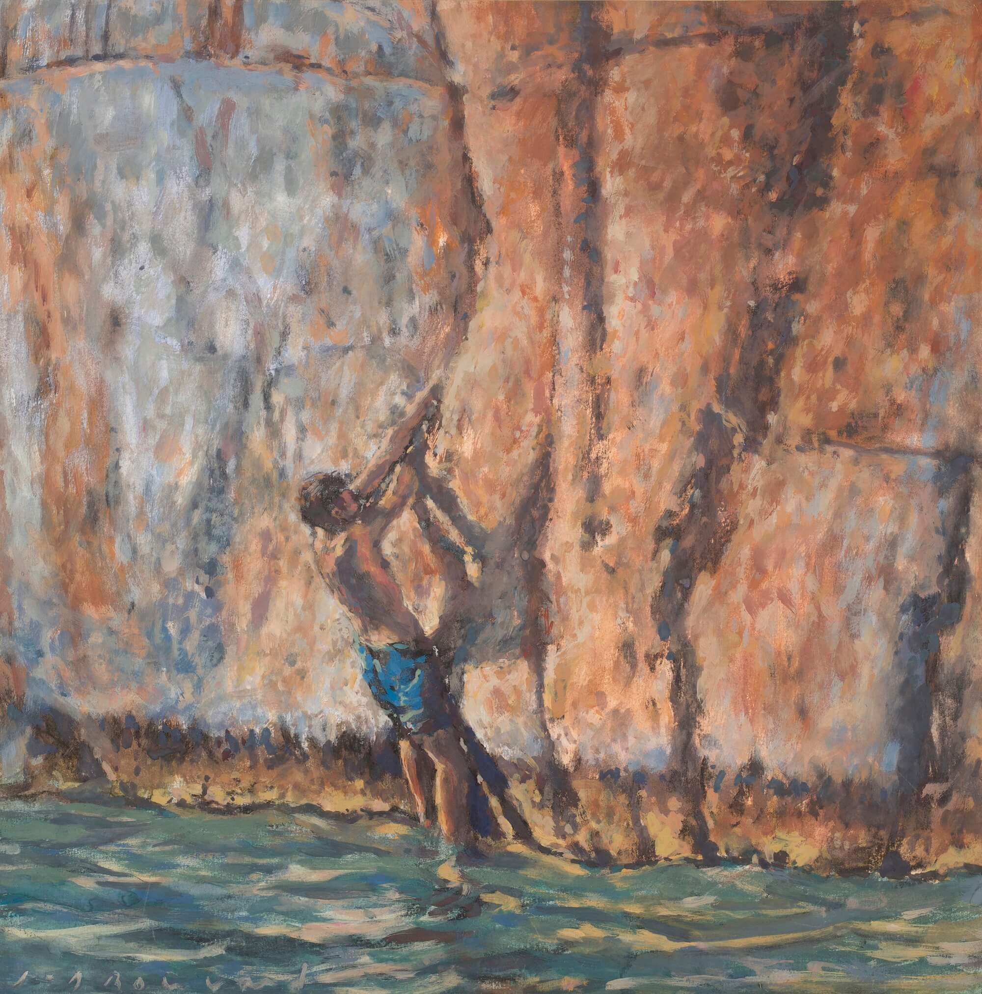 Roc de Chère V - gouache sur papier entoilé - 38 x 38 cm