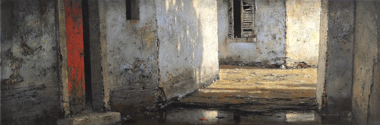 DEPLOIEMENT - huile sur toile - 40x120 cm - 2025