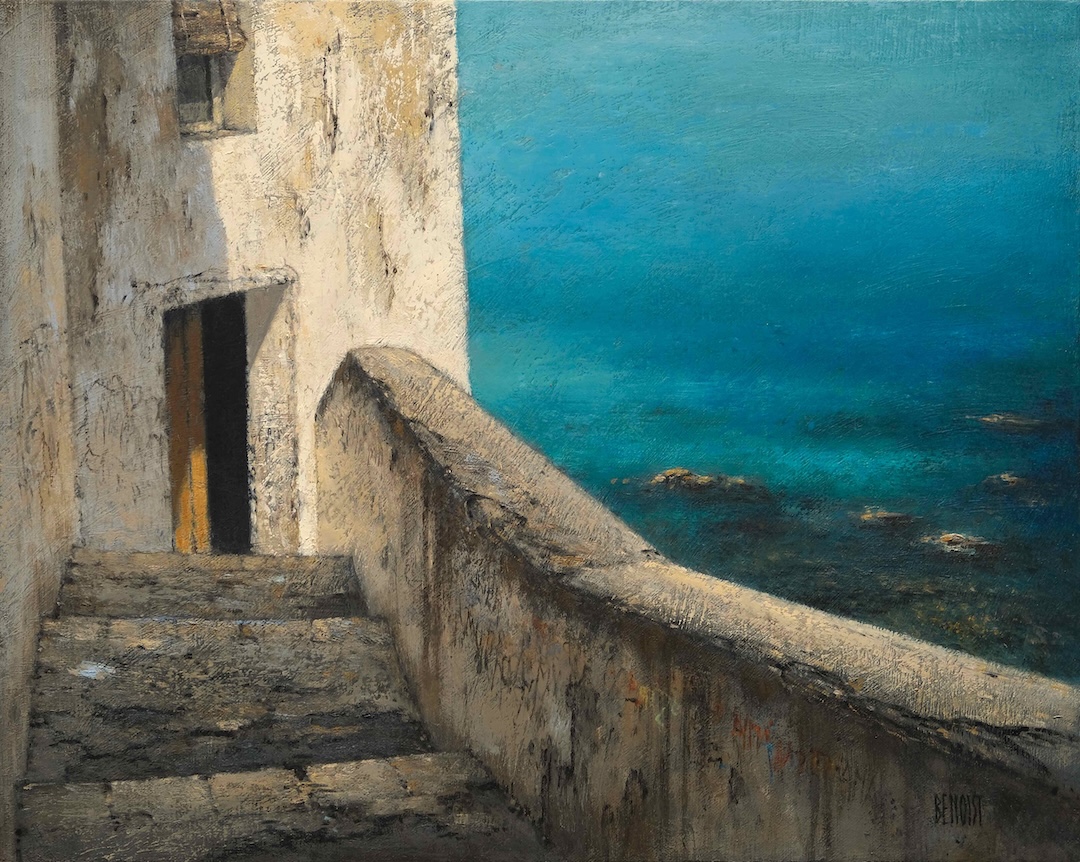 EN DESCENDANT - huile sur toile -40x50 cm