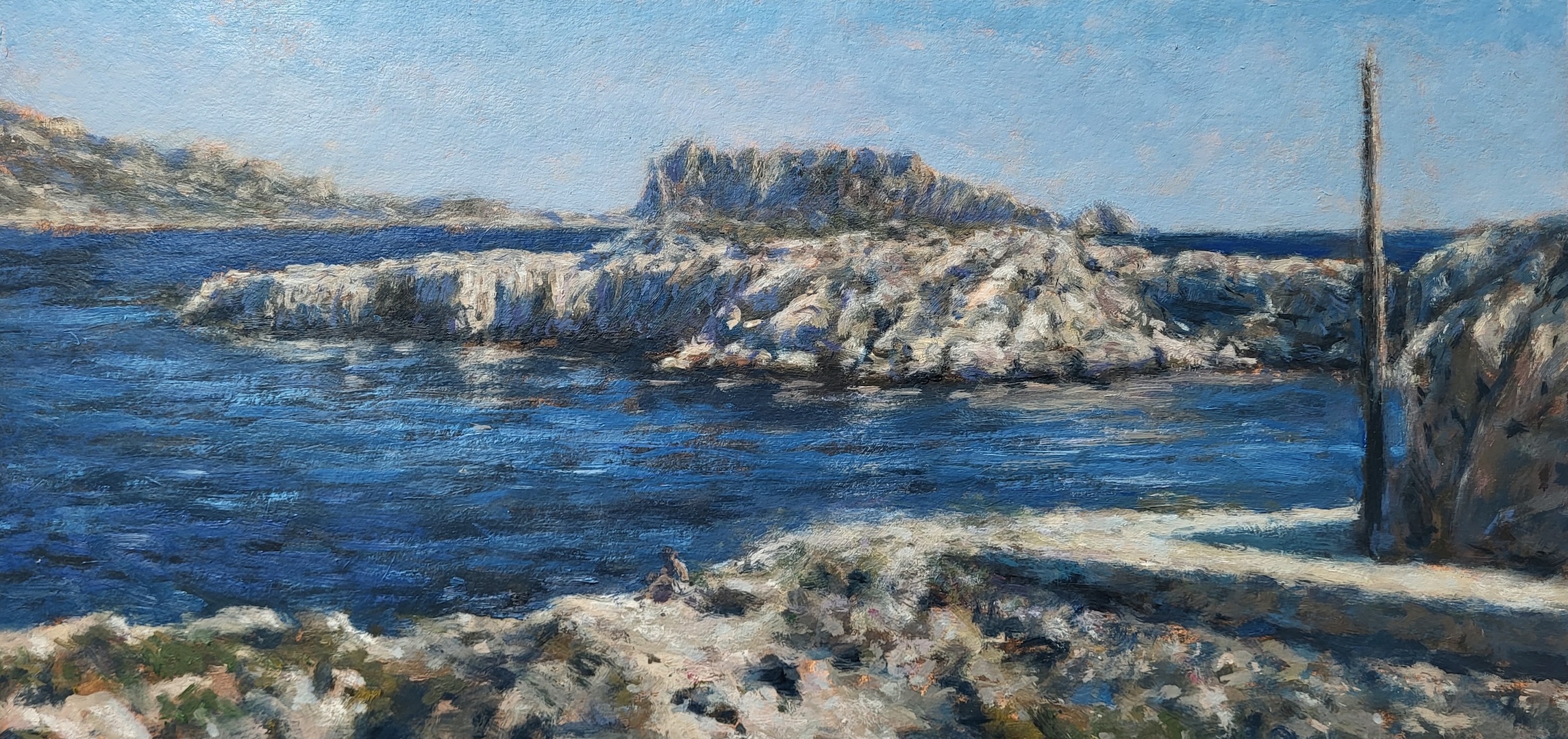 Les Îles VI - huile sur carton - 27 x 55 cm
