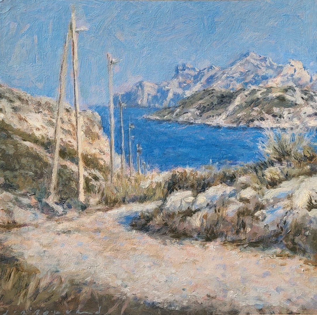Les îles IV - huile sur carton - 32 x 32 cm