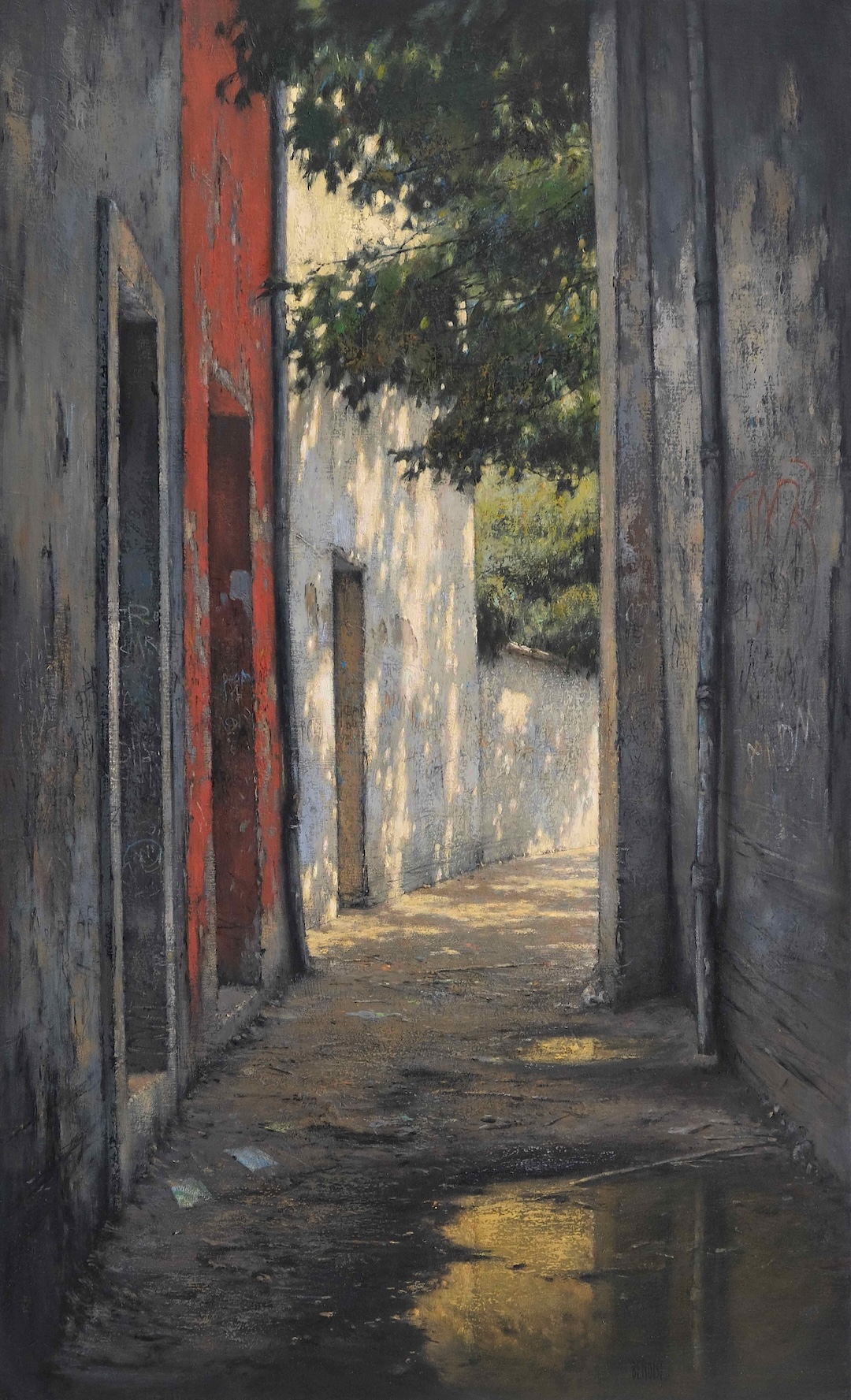 PROMENADE III - huile sur toile - 146x89 cm