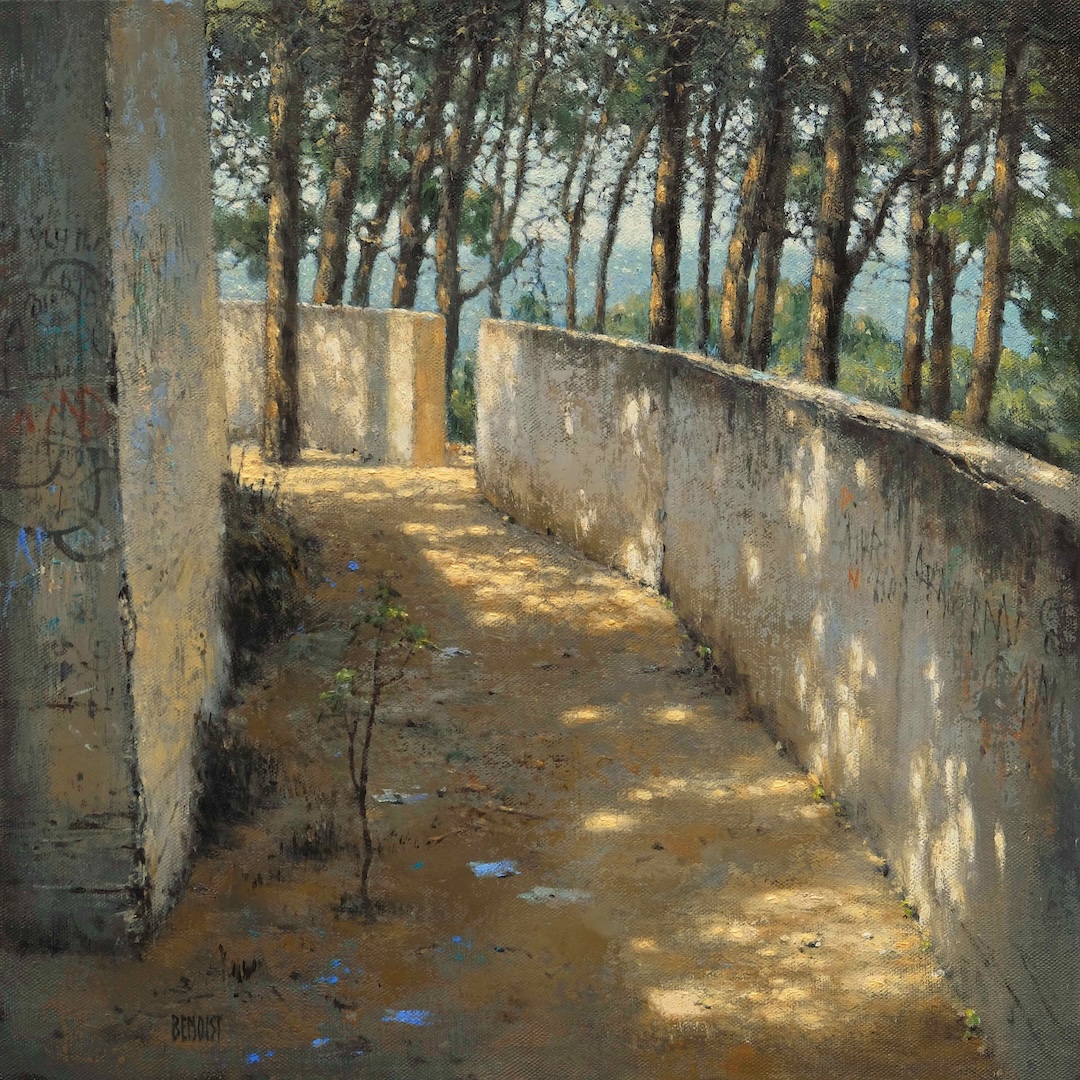 PROMENADE IV - huile sur toile - 40x40 cm