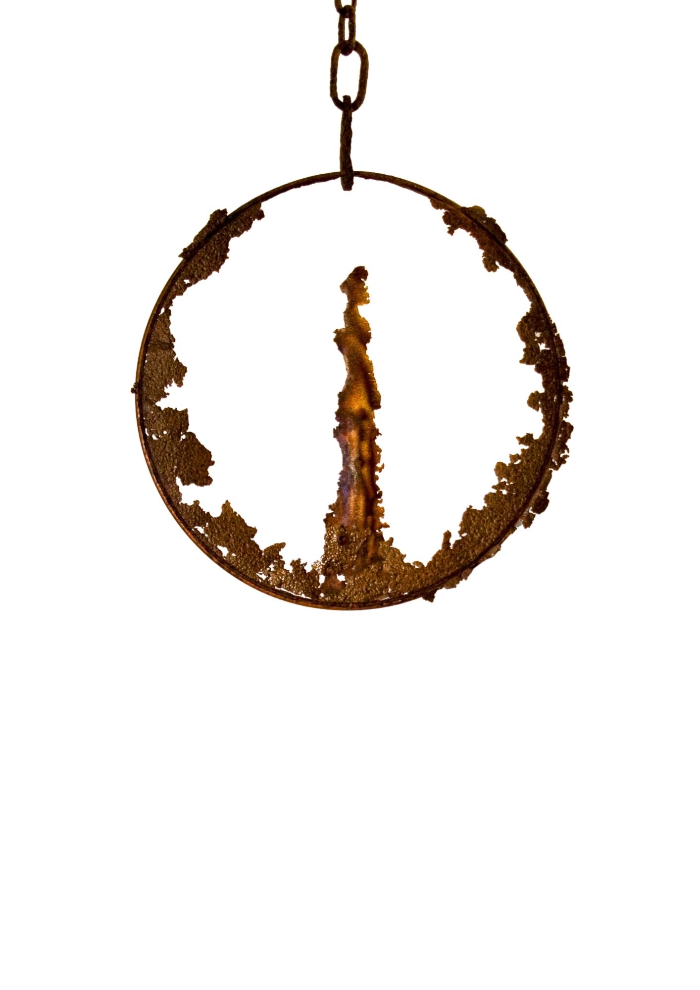Passage cercle - huile sur tôle - diamètre 59 cm