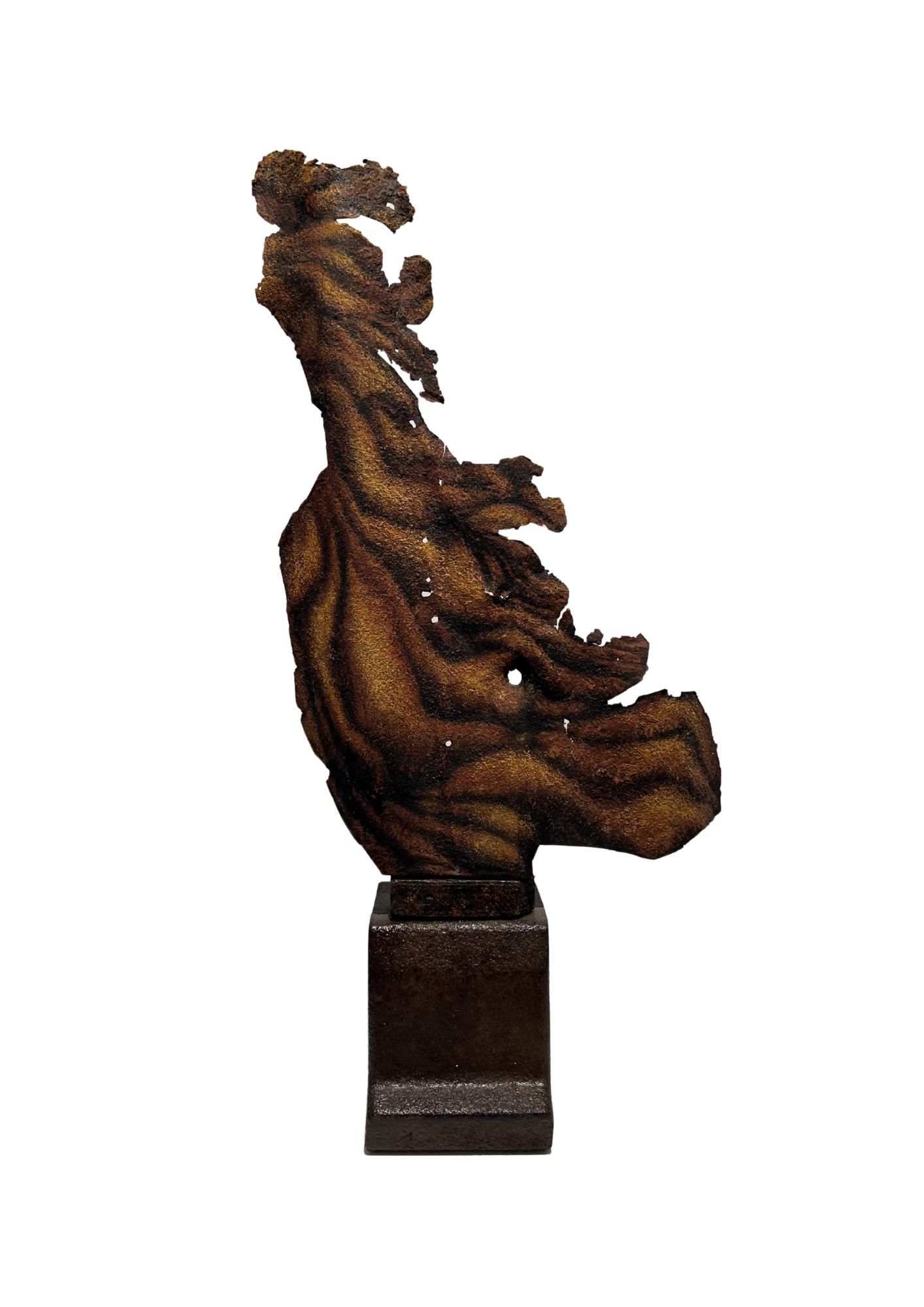 Fée 1, socle métal – huile sur tôle – 51 x 24 x 9 cm