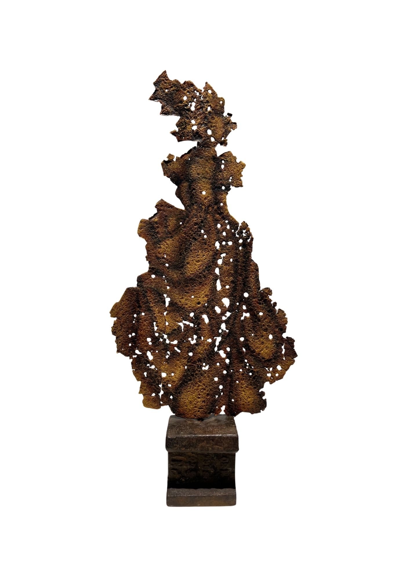 Fée 2, socle métal – huile sur tôle – 57 x 26 x 9 cm