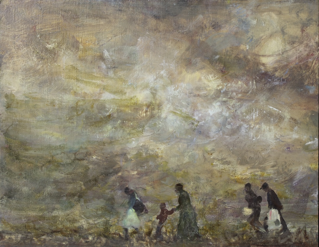 Cortège 20 - 2024 - huile sur bois - 35 x 45 cm