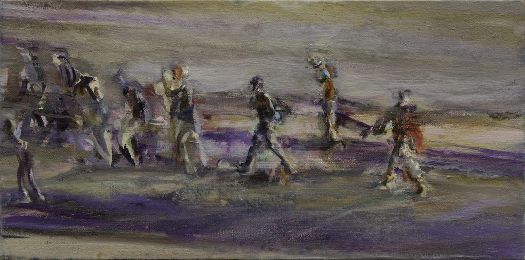 Cortège 28 - 2024 - huile sur toile - 30 x 60 cm