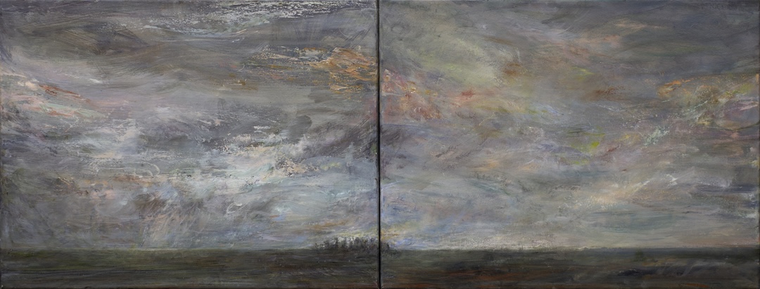 Cortège 31 - 2024-2026 - huile sur papier marouflé - diptyque 50 x 130 cm