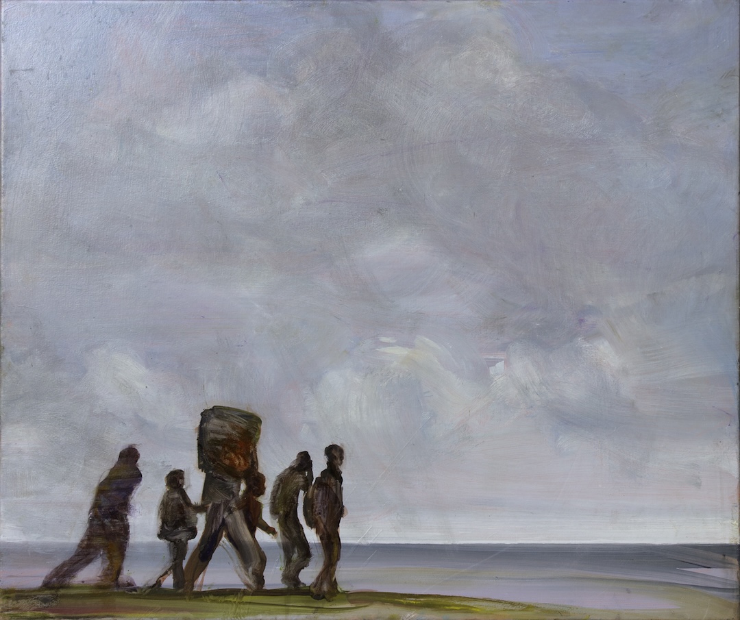 Cortège 40 - 2024 - huile sur papirer marouflé sur toile - 55 x 65 cm