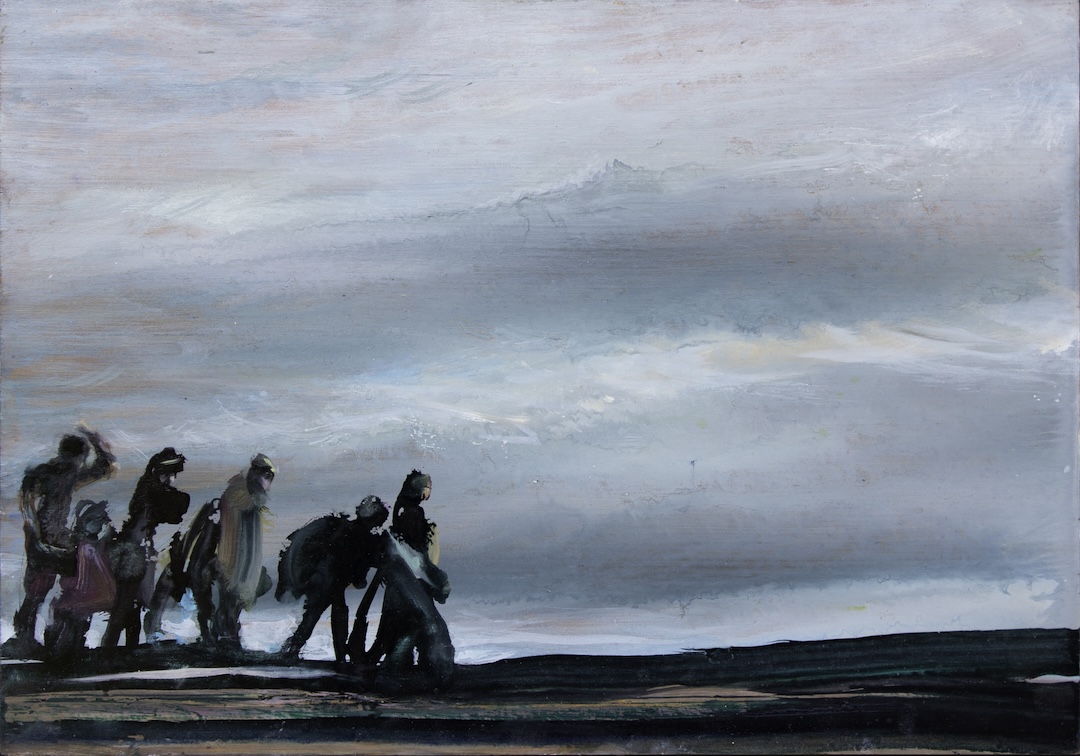 Cortège 50, 35 x 50 cm, huile sur bois, 2024 