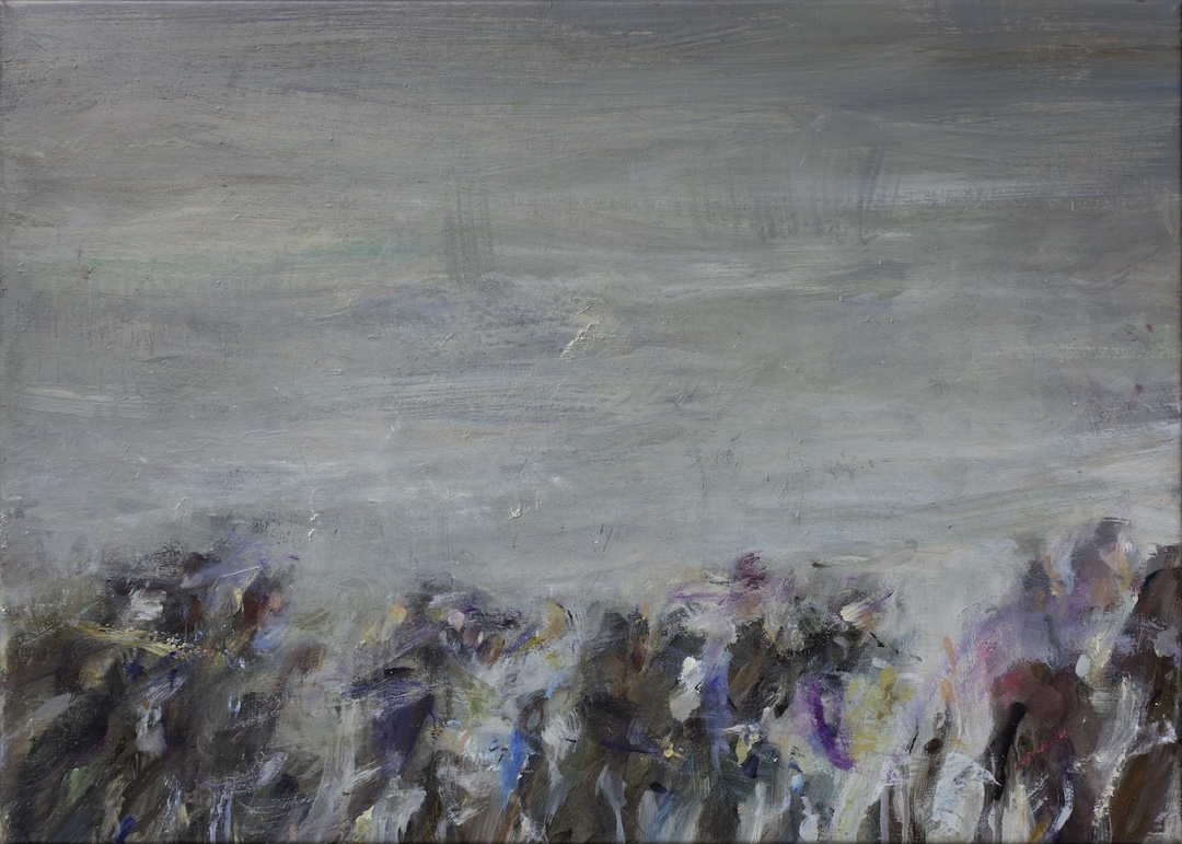 Cortège 53 - 2025 - huile sur papier marouflé sur toile - 50 x 65 cm