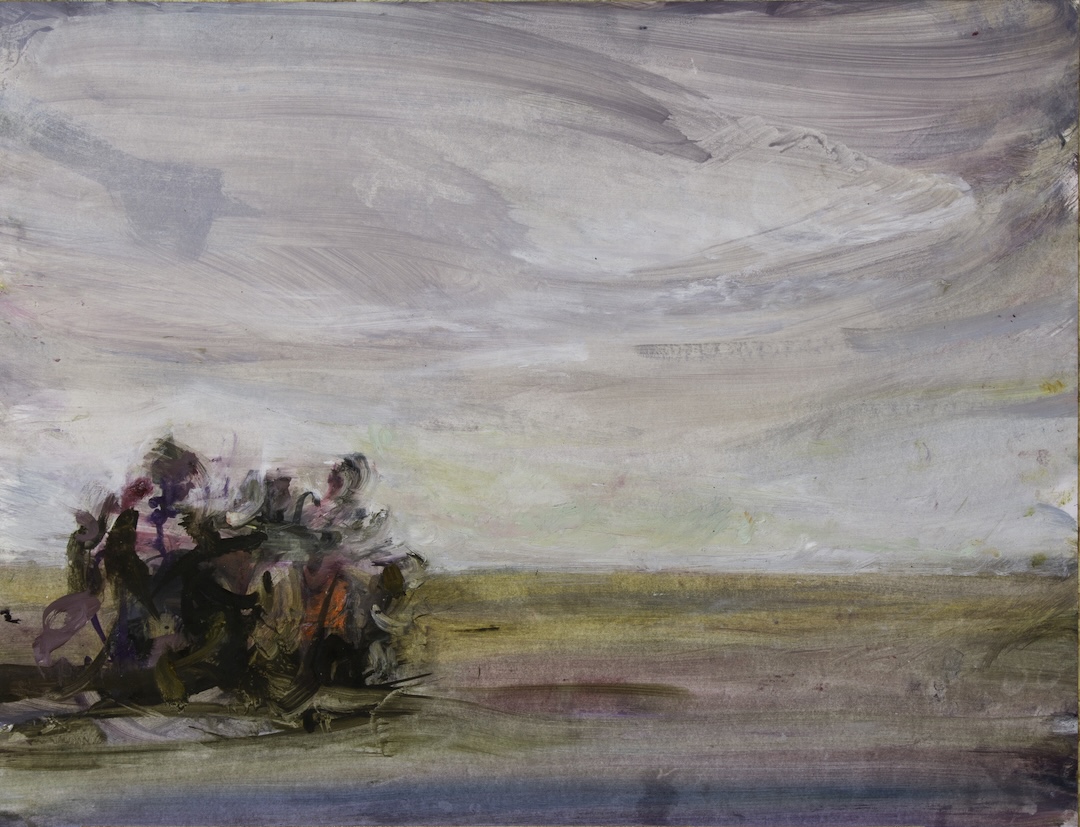 Cortège 59, huile sur papier marouflé sur panneau, 50 x 65 cm, 2025