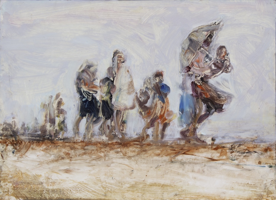 Cortège 66 - 2025 - huile sur carton contrecollé sur panneau - 39 x 53,5 cm