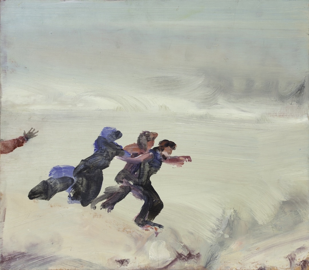 Cortège 7, La fuite - 2022 - huile sur bois - 35 x 40 cm