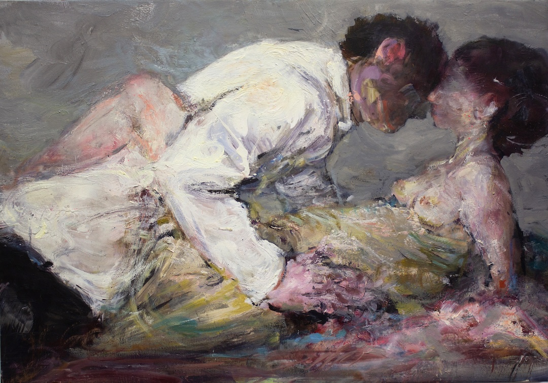 Elle murmure - 2013 - huile sur toile - 116 × 81 cm