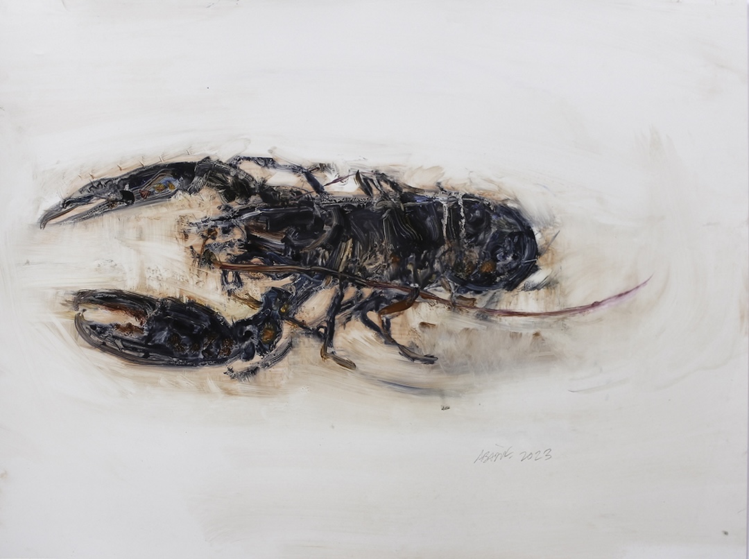 Homard 9 - 2023 - huile sur papier polyester - 46 x 61 cm