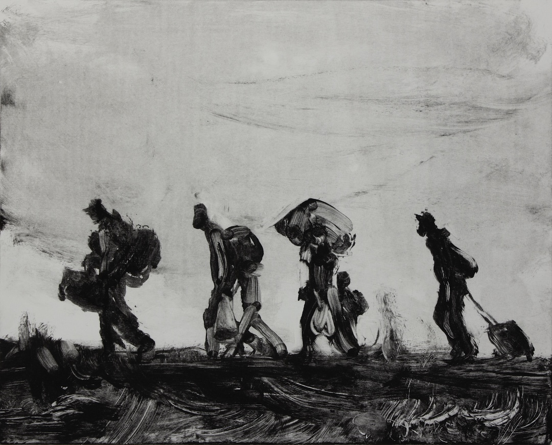 Monotype cortège 1 - 2024 - 30 x 40 cm