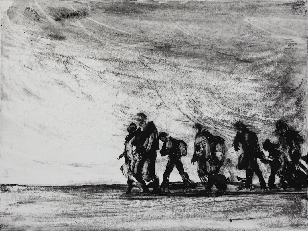 Monotype cortège 7 - 2024 - 30 x 40 cm