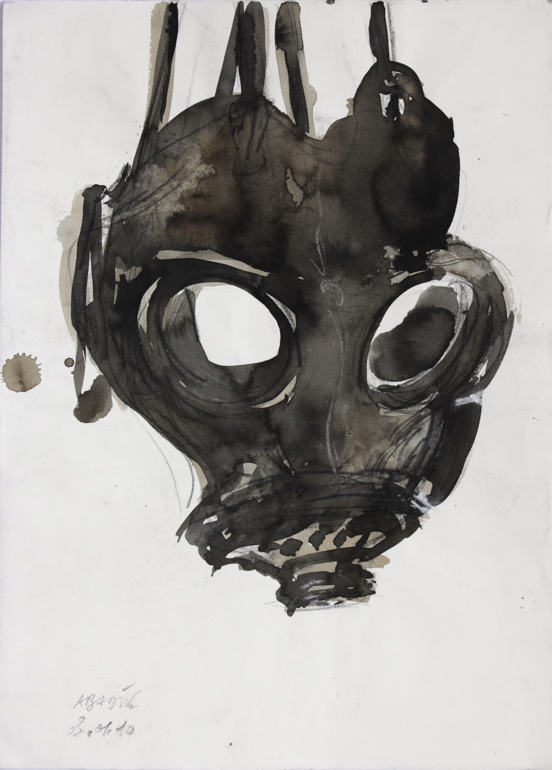 N°5 - 2009 - brou de noix, encre, fusain, pastel sur papier - 42 x 30 cm