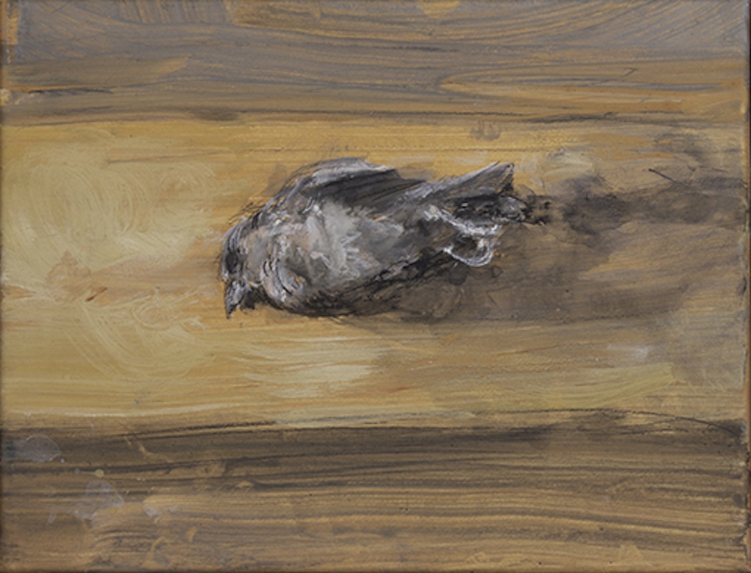 Piaf - 2022 - crayon et vinylique sur papier marouflé sur bois - 27 x 35 cm