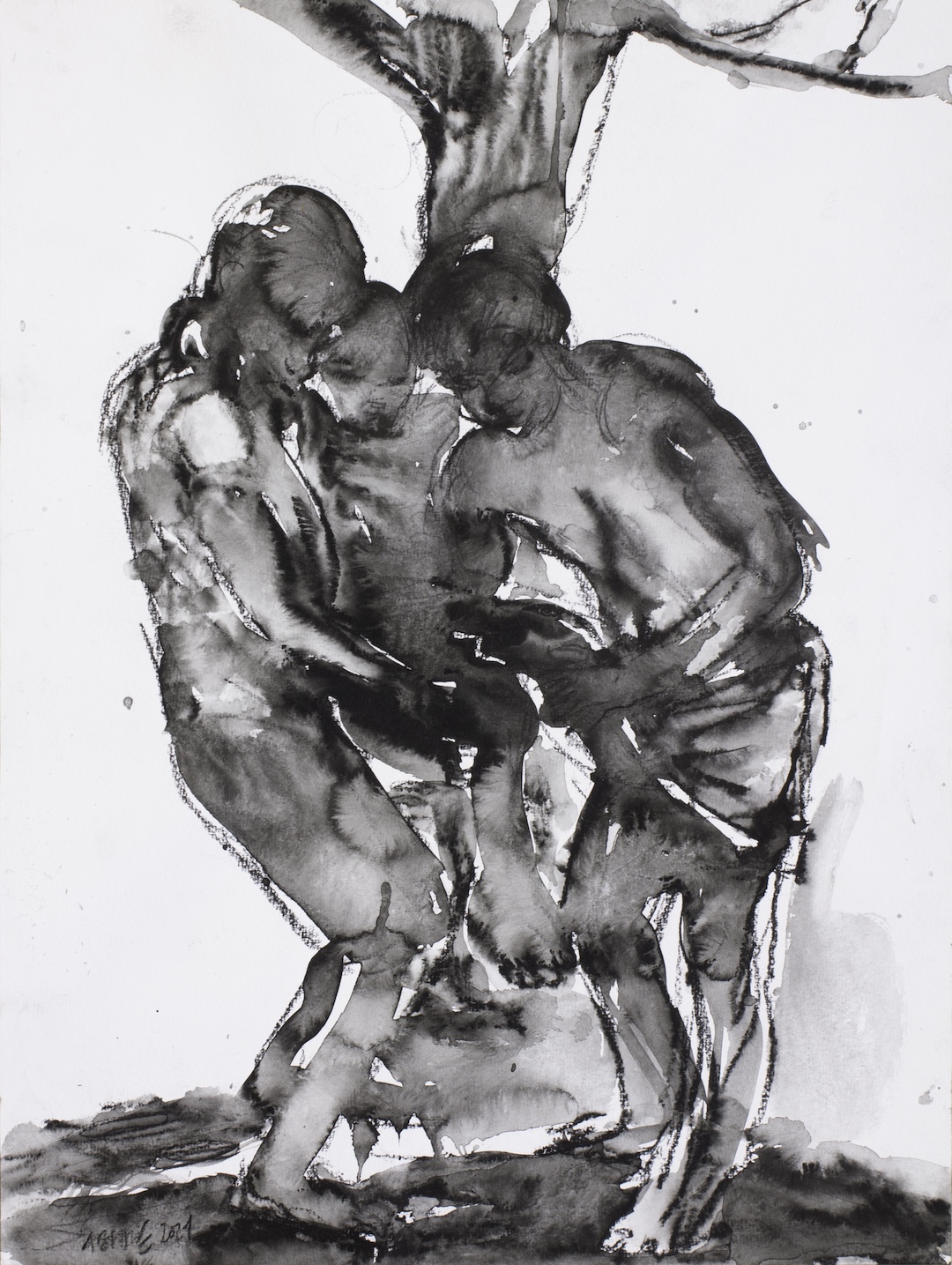 Sans titre - 2021 - crayon aquarellable sur papier - 56 × 42 cm