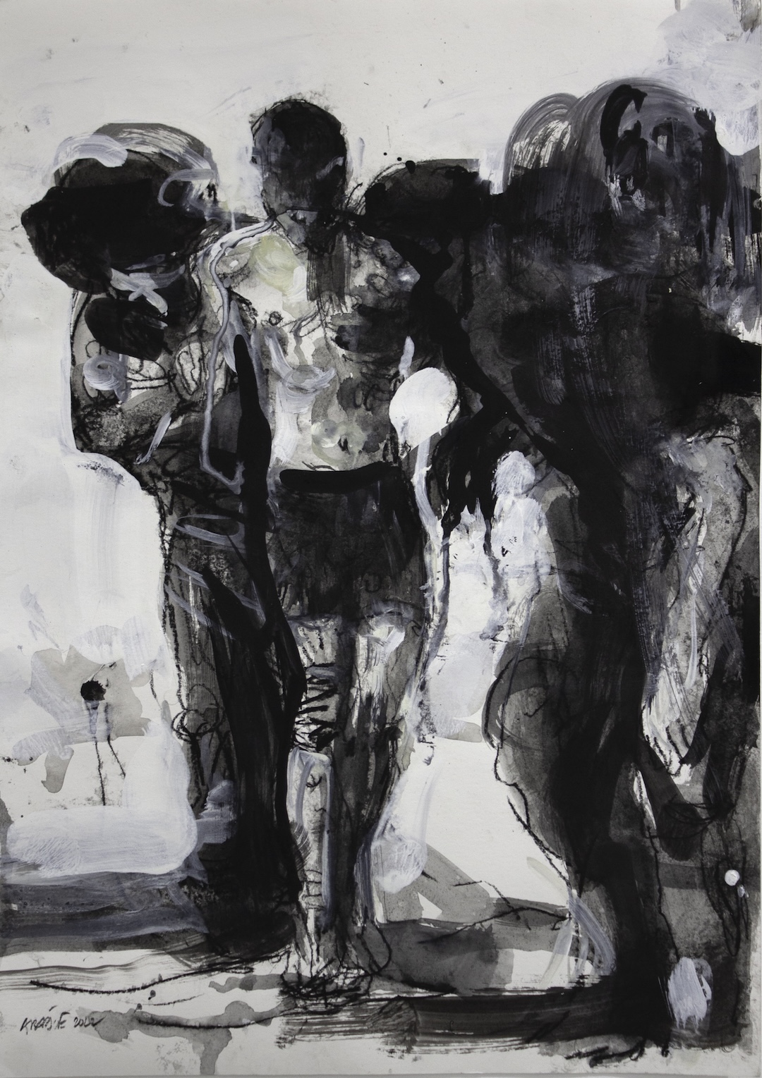 Wounded soldier helped 3 - 2022 - Technique mixte sur papier - 61 x 42 cm