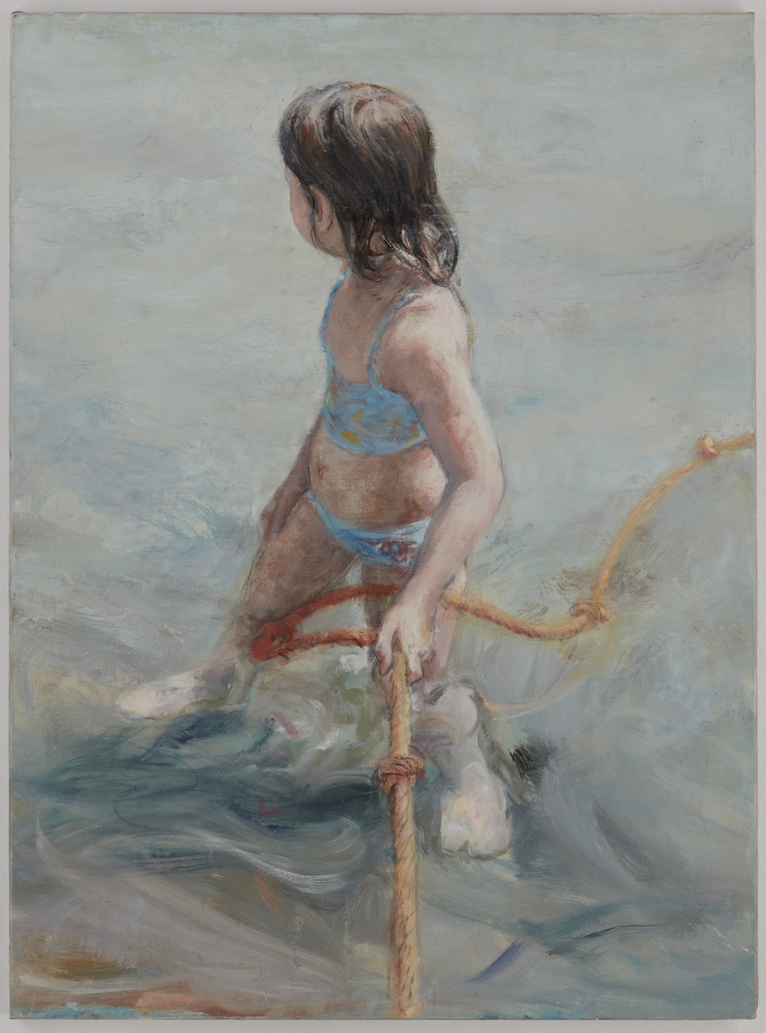 jeune fille à la corde 3 - 2022 - huile sur toile - 81 x 60 cm