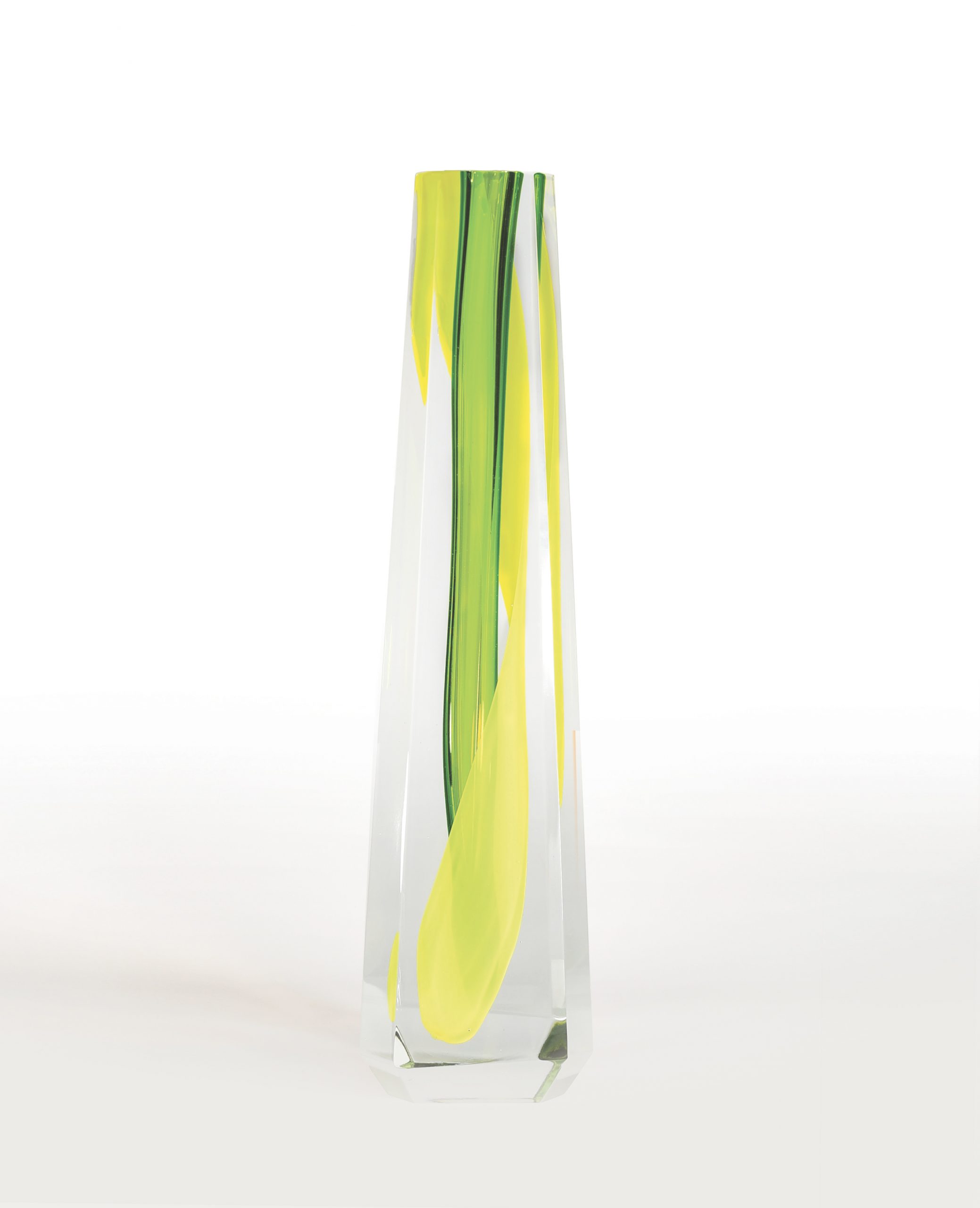 GREEN BRUSH - Verre de Murano - H 50 D 13 cm