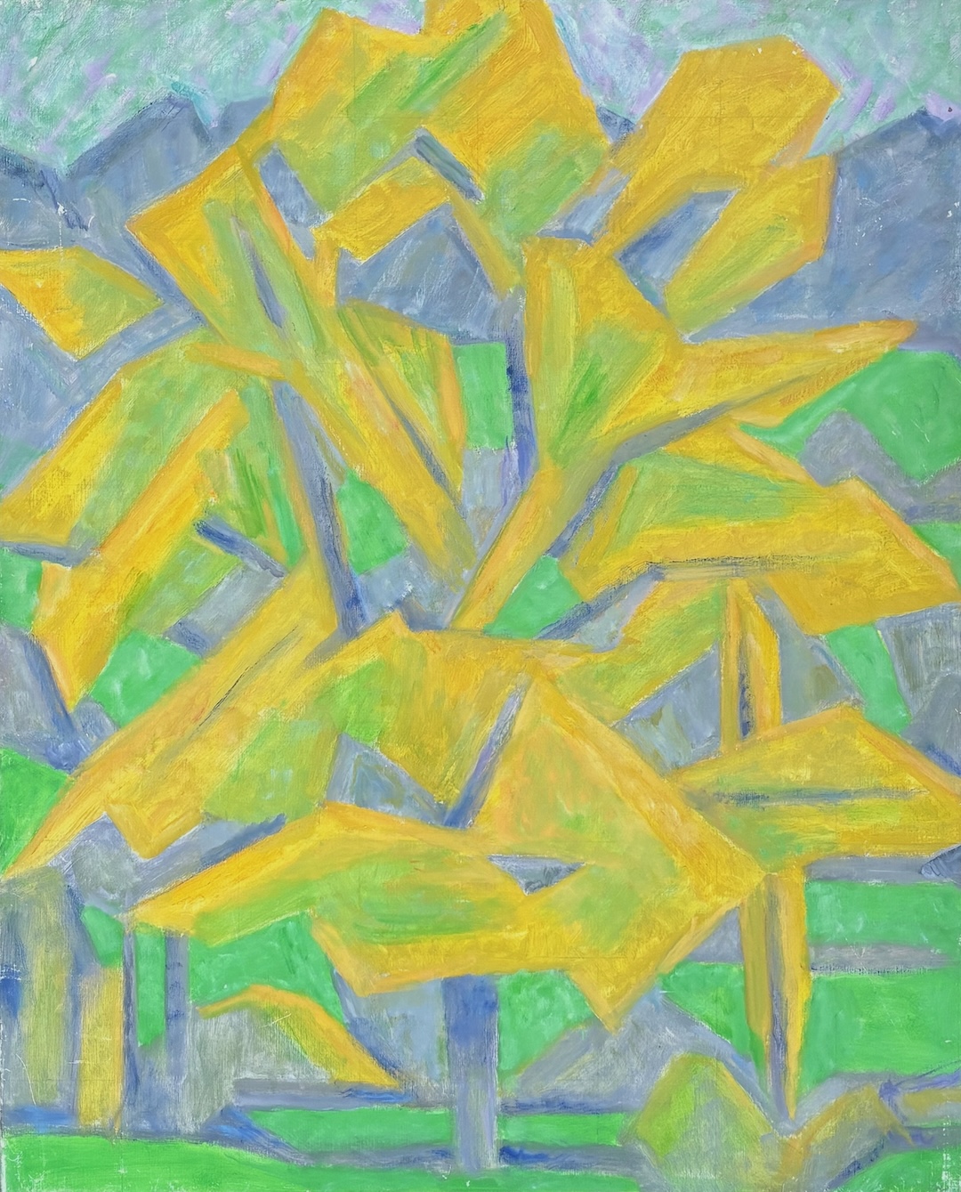 Arbres jaunes - code 265 - 1995 - huile sur toile - 116 x 94 cm