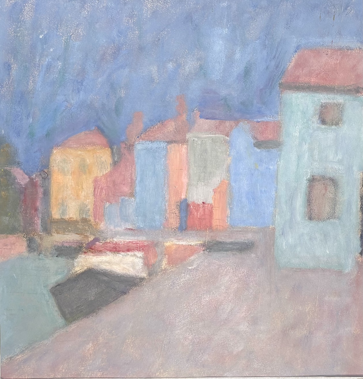 Burano - code 1352 - 1990 - huile sur papier - 34 x 31 cm
