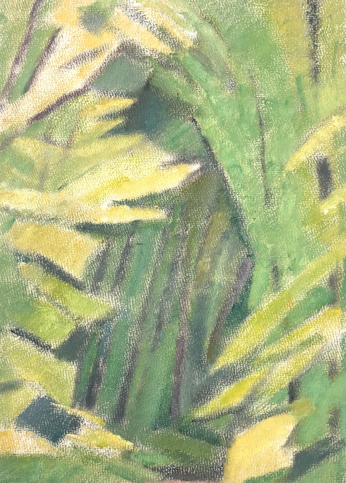 Chemin de forêt, sous bois - ca 2000 - huile sur papier - 45,5 x 32 cm
