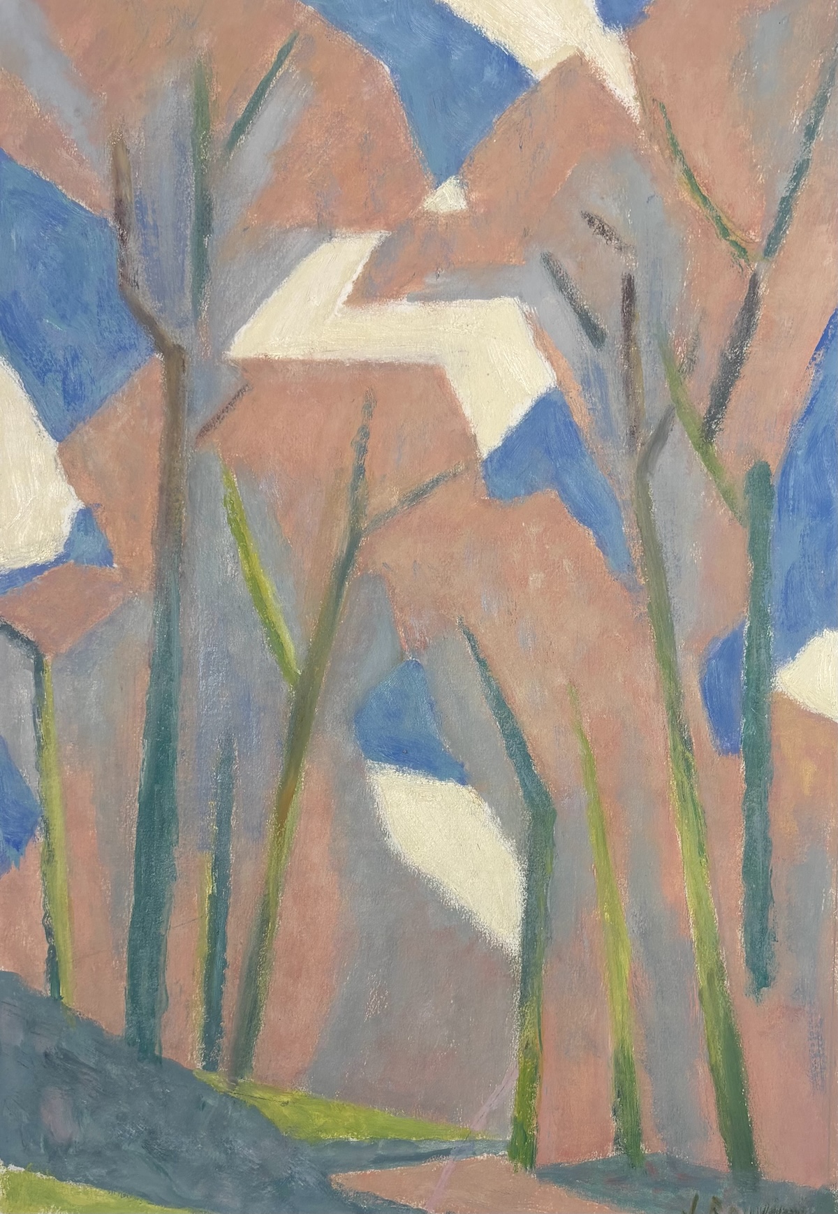 Forêt de Bellême - code 1011 - huile sur papier - 43,5 x 30 cm