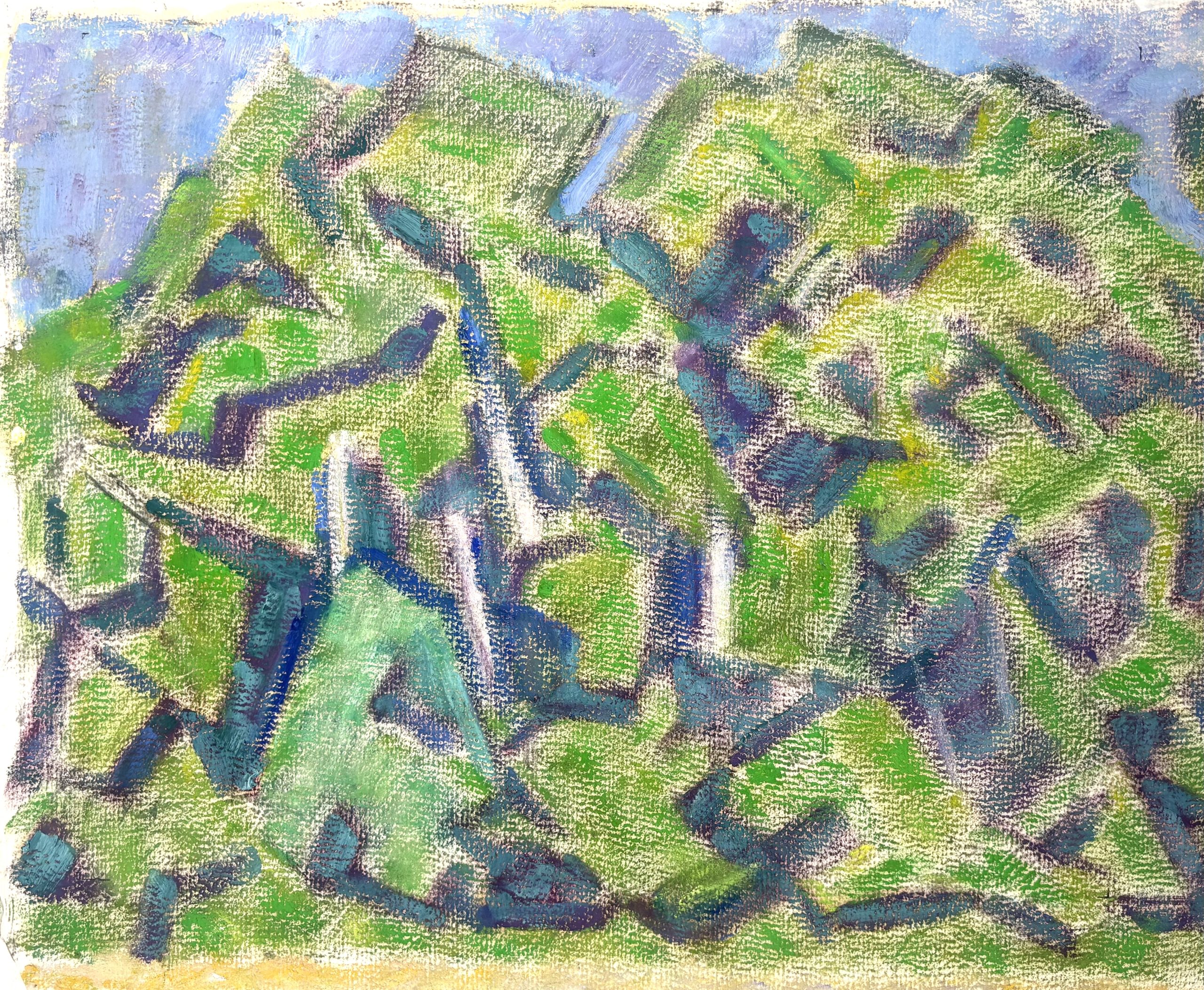 Lisière de fôret - code 1243 - 2005 - huile sur papier - 42 x 50 cm