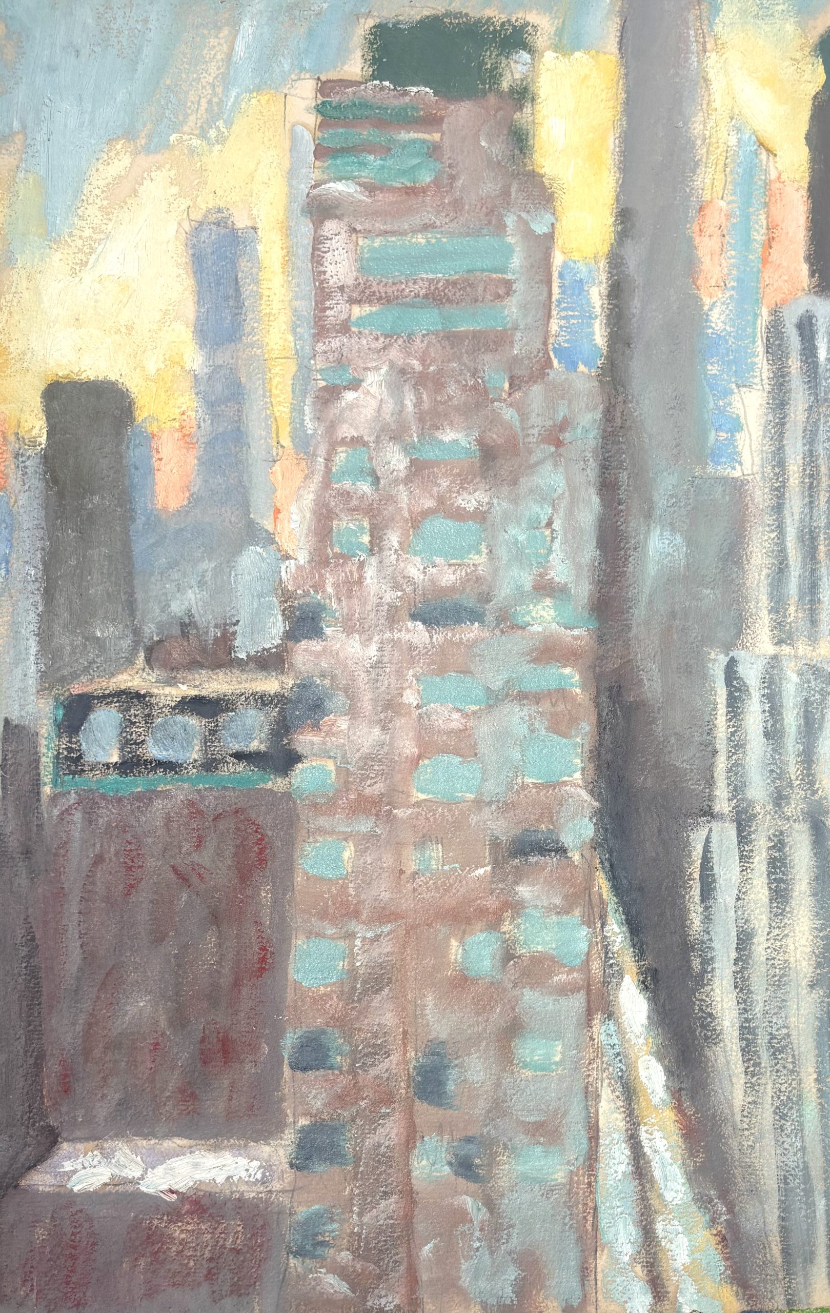 New York - code 1399 - 1990 - huile sur papier - 49 x 31 cm