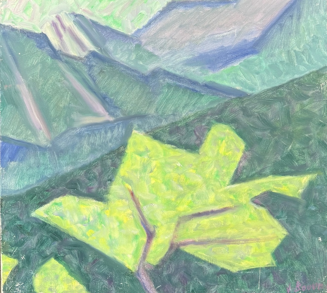 Paysage à Buis les Baronies - code 423 - 2005 - huile sur toile - 64 x 70 cm