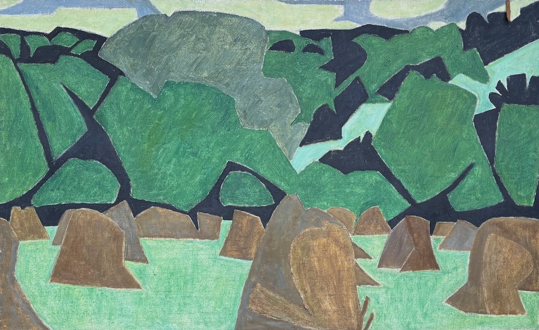 Paysage - code 864 - 1955 - huile sur toile - 88,5 x 146 cm