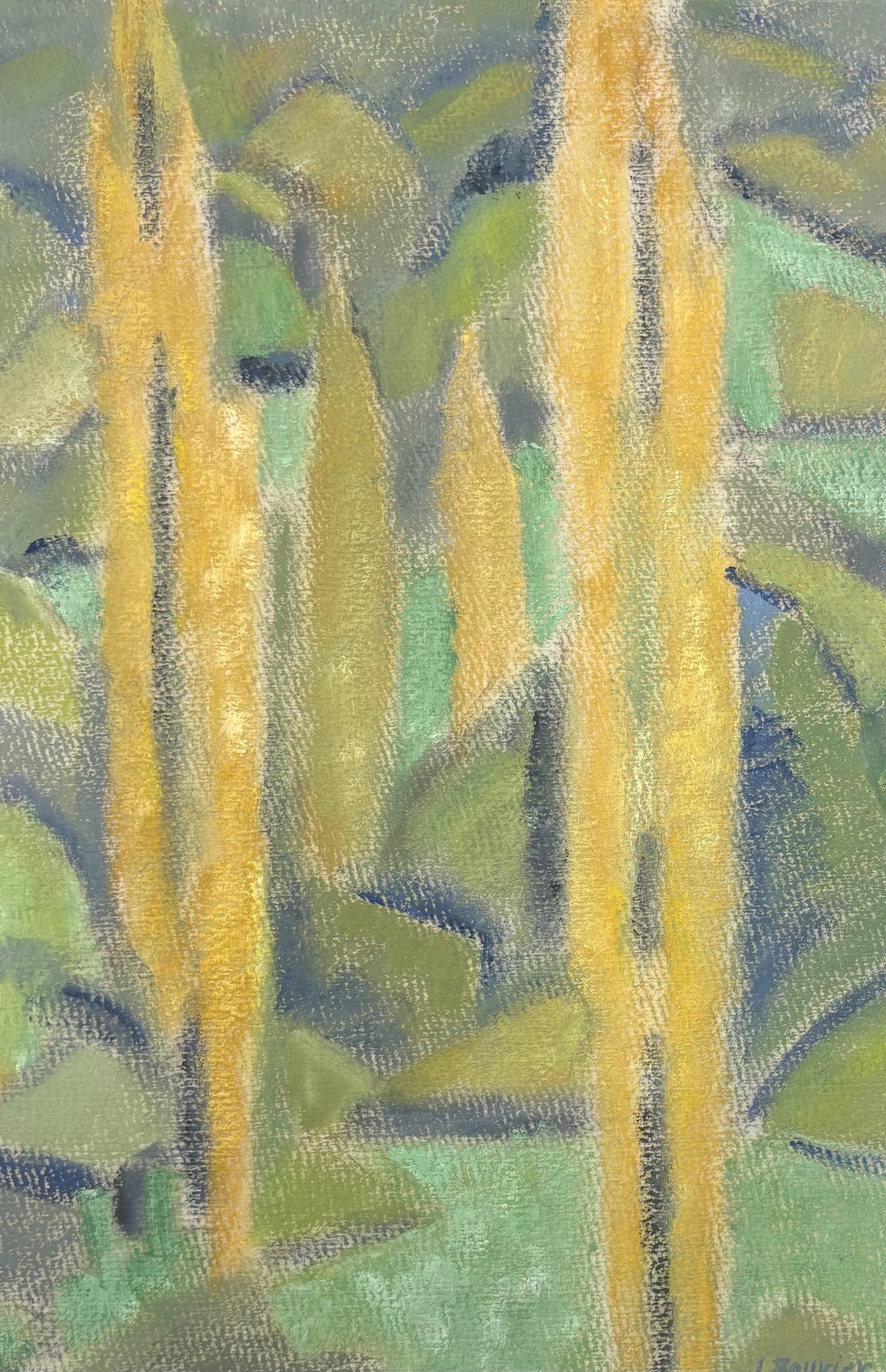 Peupliers - code 997 - huile sur papier - 40,8 x 27 cm