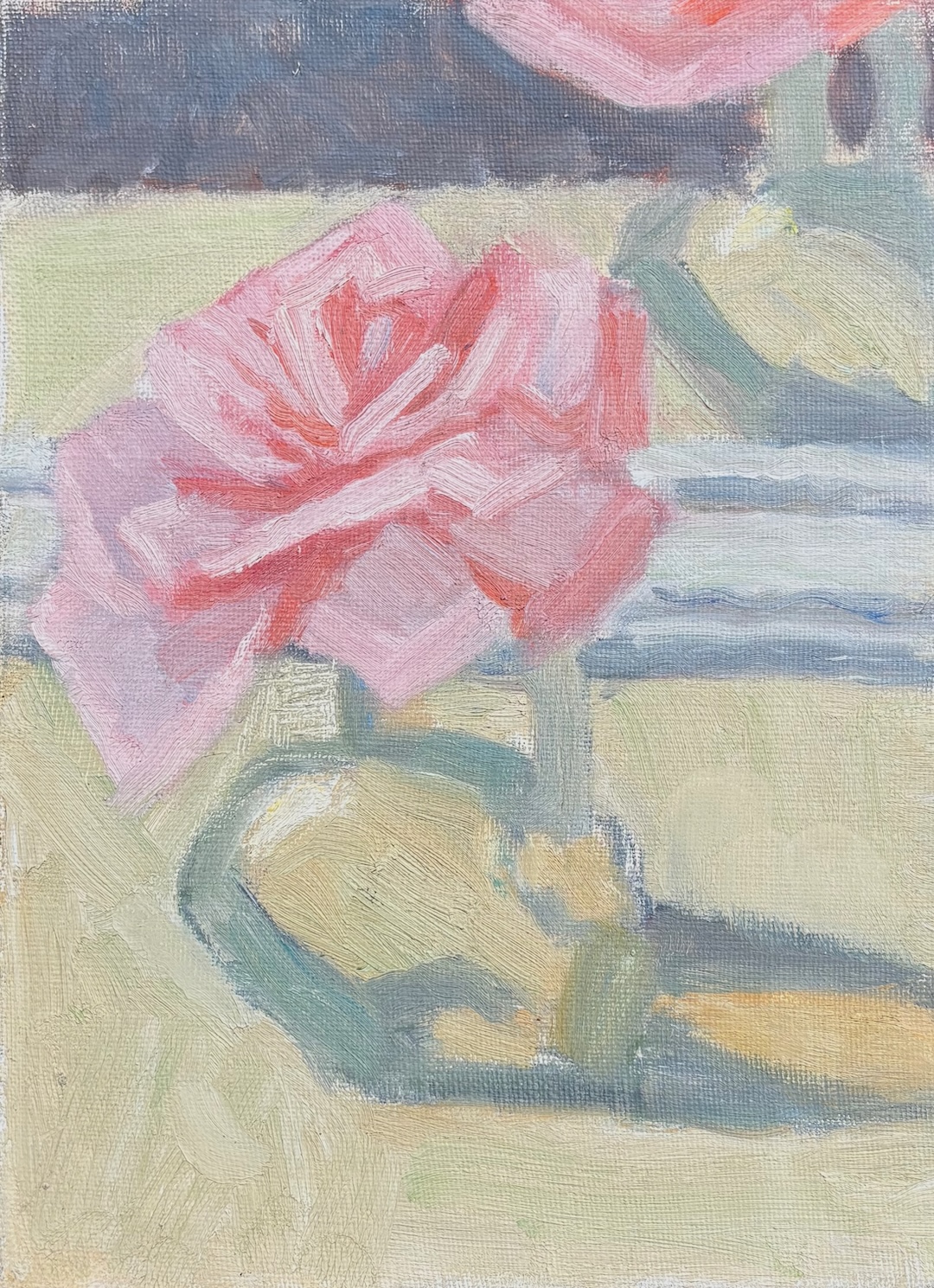 Rose I - code 479 - 1984 - huile sur toile - 28,5 x 20,5 cm