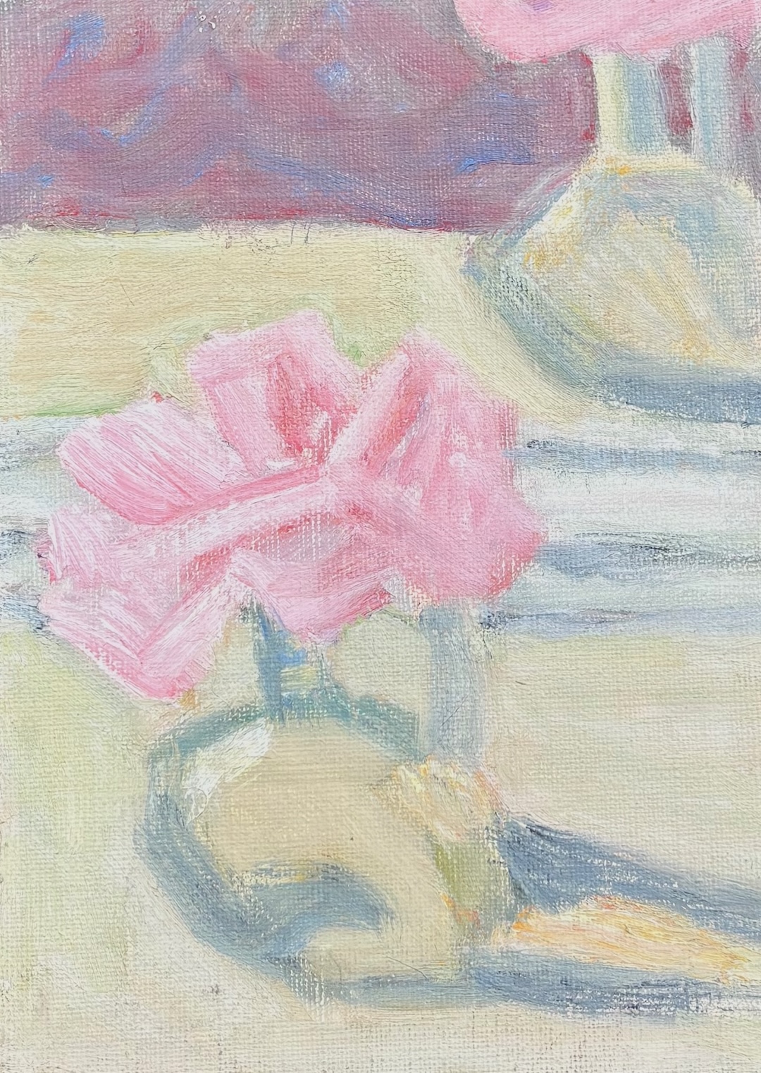 Rose II - code 482 - 1984 - huile sur toile - 24 x 17 cm