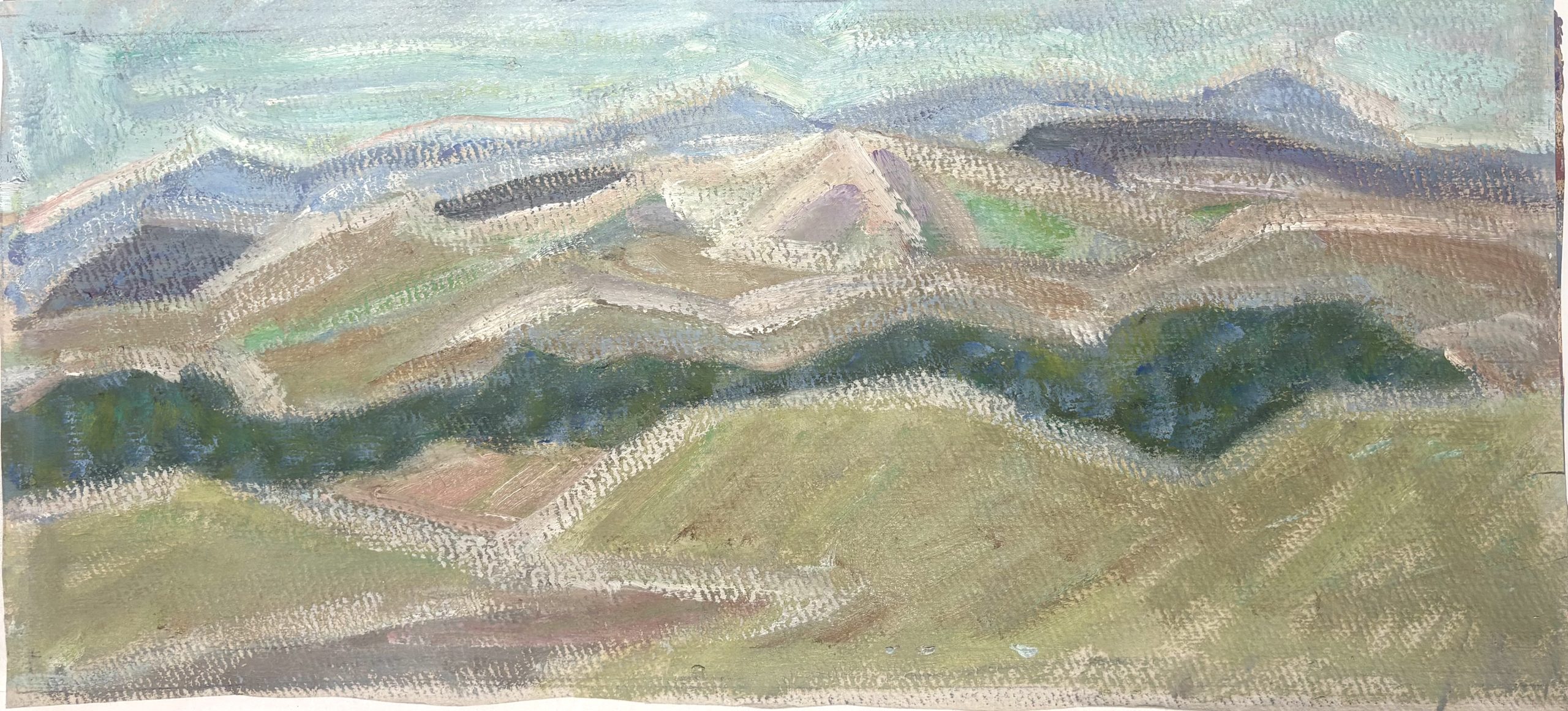Sicile - code 1321 - 1980 - huile sur papier - 22 x 46 cm