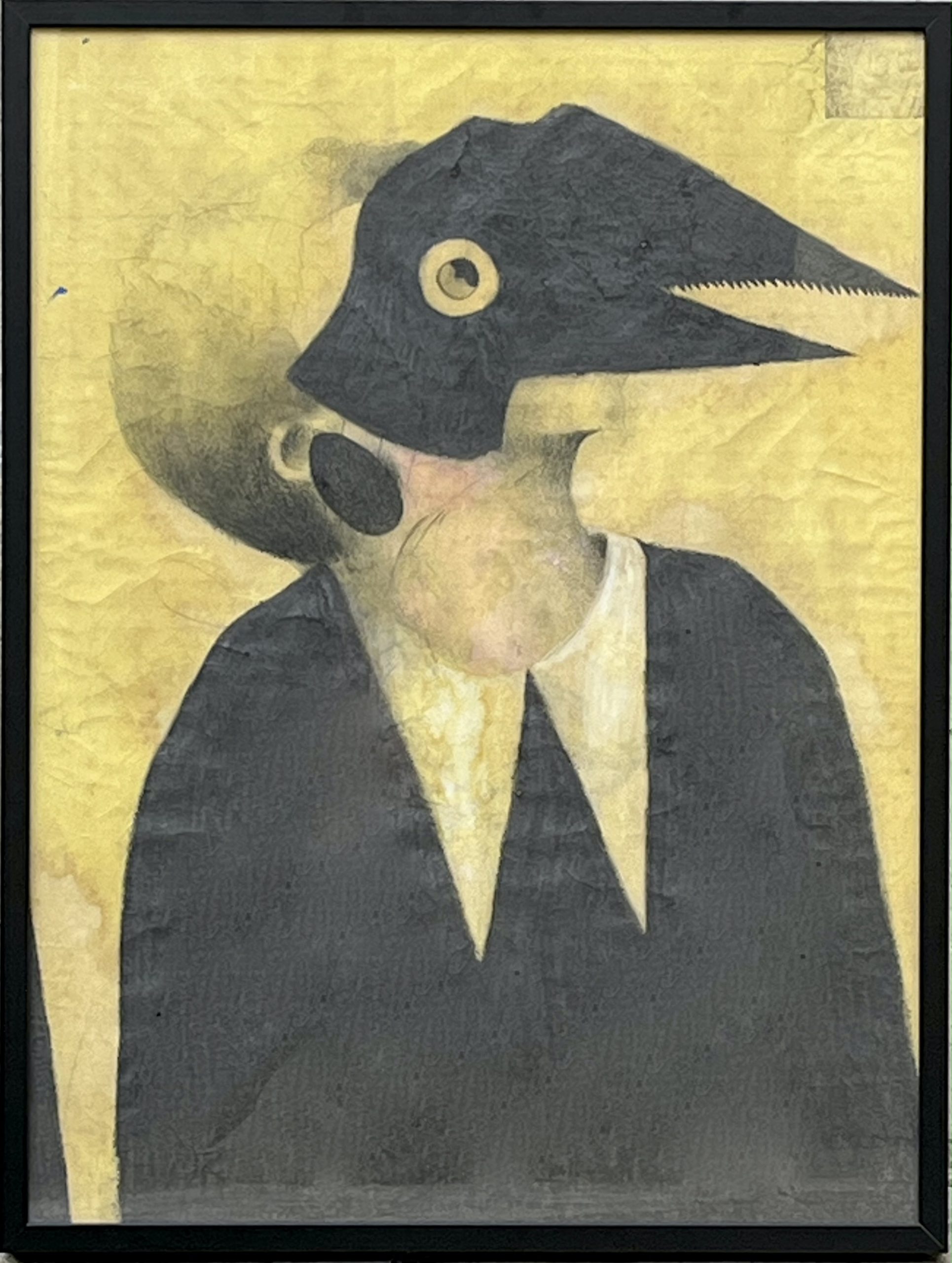 Sous le masque la tête de l'autre II - 80x60cm - mine de plomb & acrylique sur papier -2015