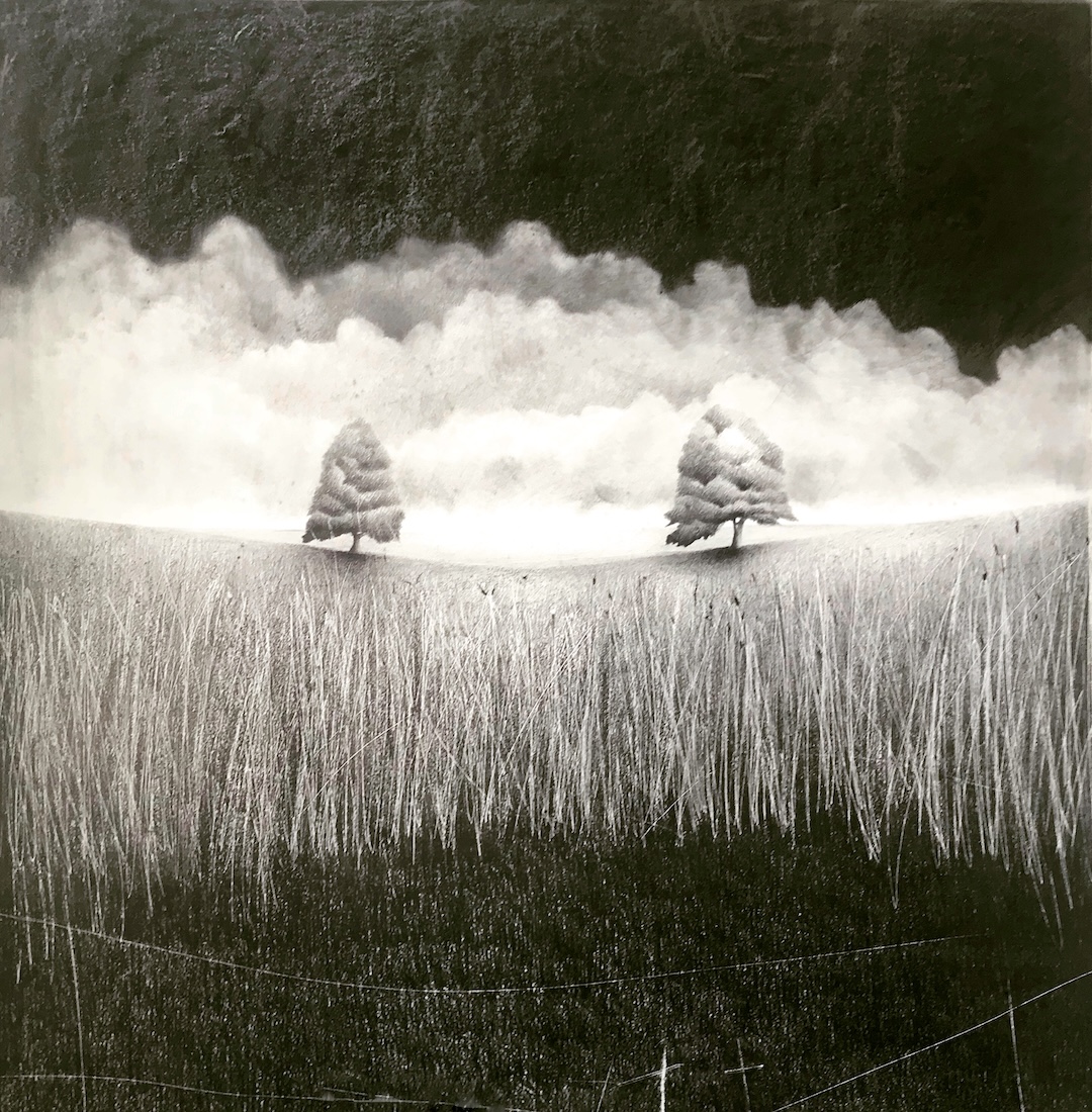 EST-OUEST - 120 x 120 cm - Mine de plomb sur papier marouflé - 2020