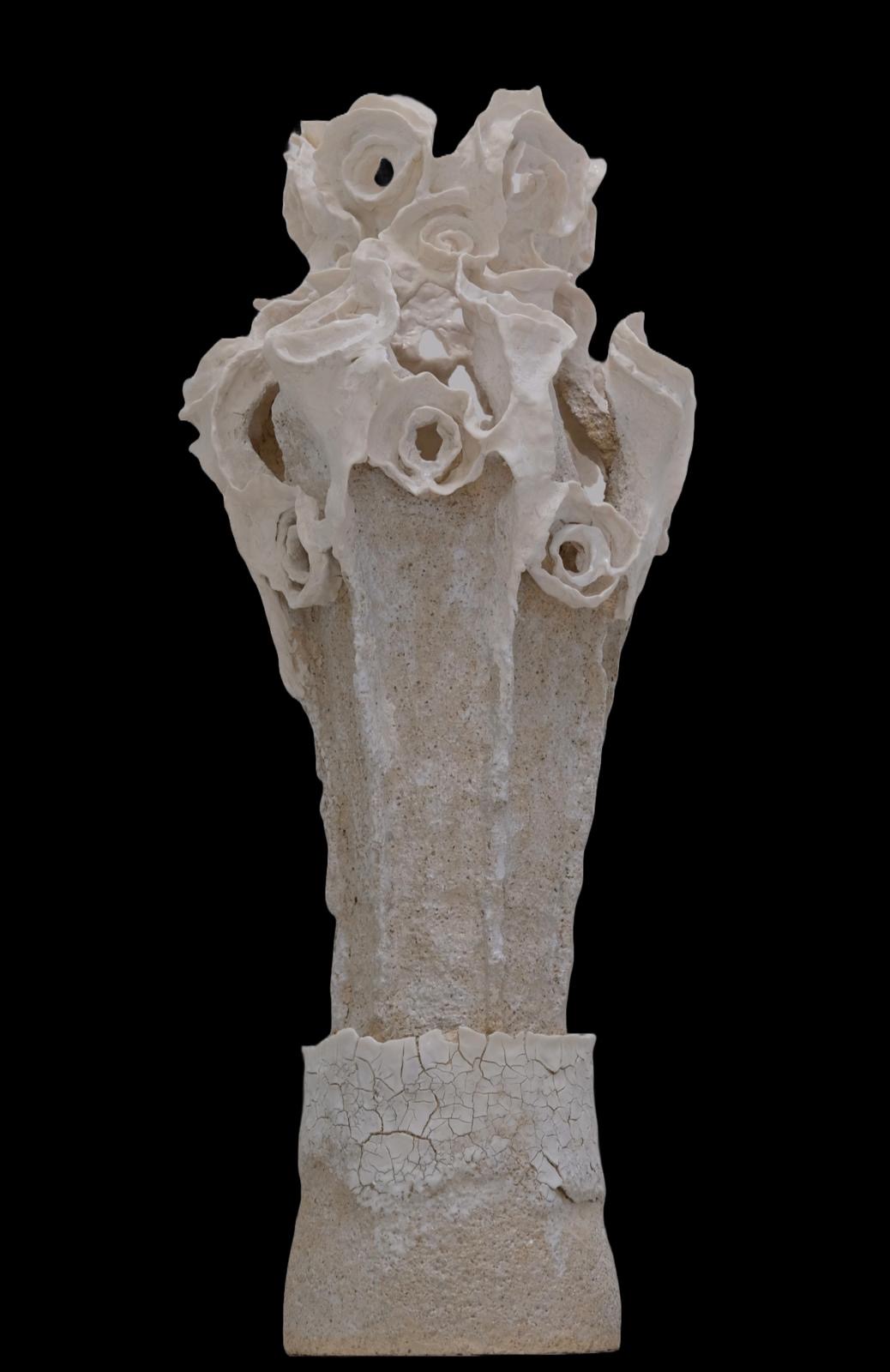La Couronne de Oxala - Grès et porcelaine grand feu émaillée - 133 x 47 x 47 cm