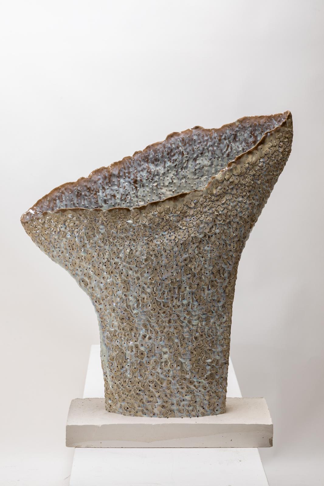 Mystère - Grès fin et Porcelaine grand feu émaillée - 77 x 58 x 14 cm