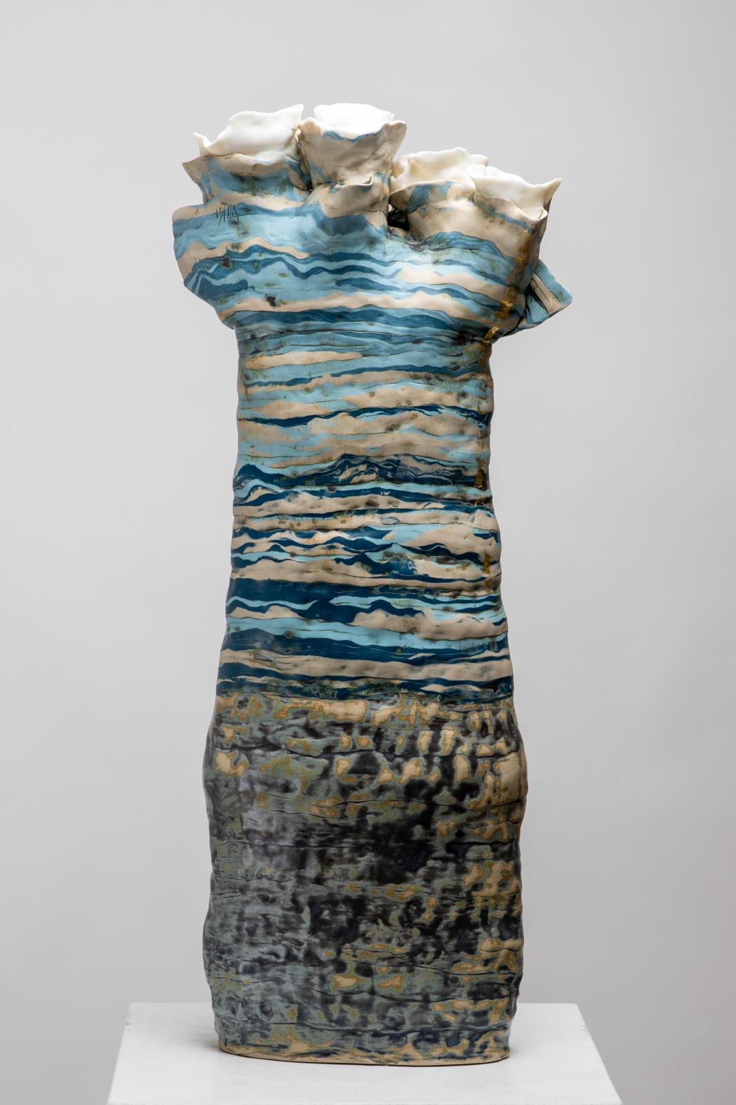 Le Jardin de d'Isis -  Porcelaines grand feu - 47 x 19 x 8 cm